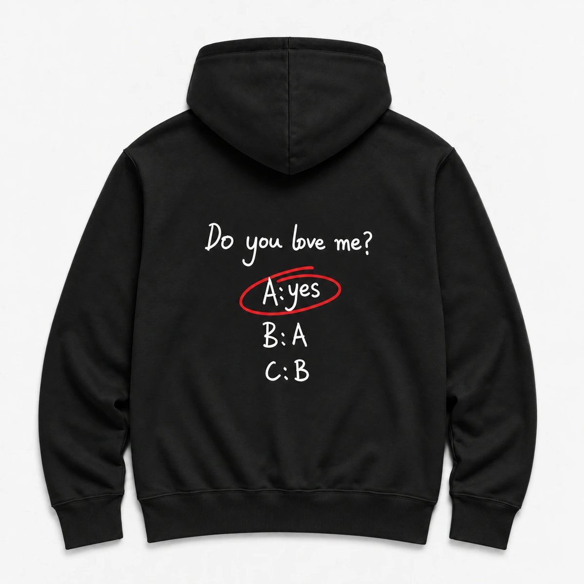 do you love me? - HOODIE — Czarny — tył