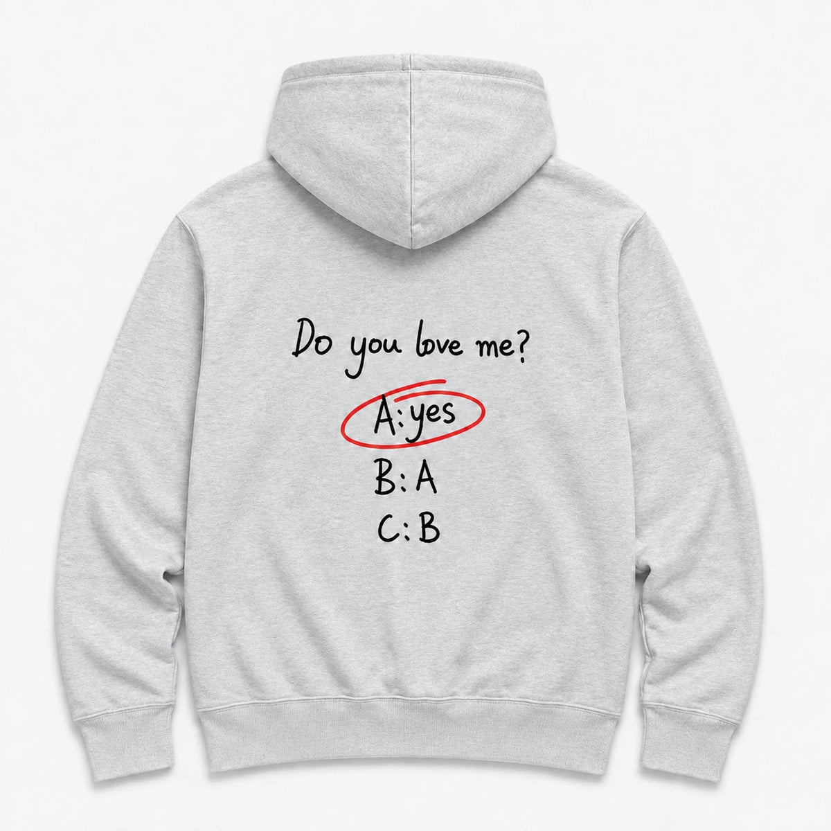 do you love me? - HOODIE — Szary — tył