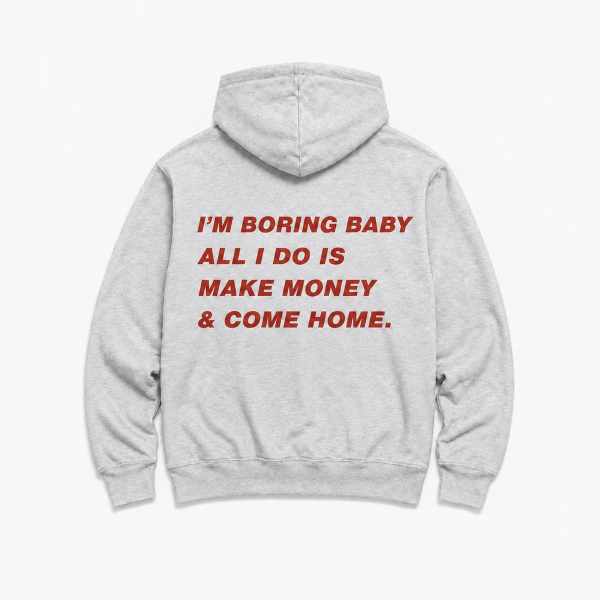I'M BORING BABY - HOODIE — Szary — tył