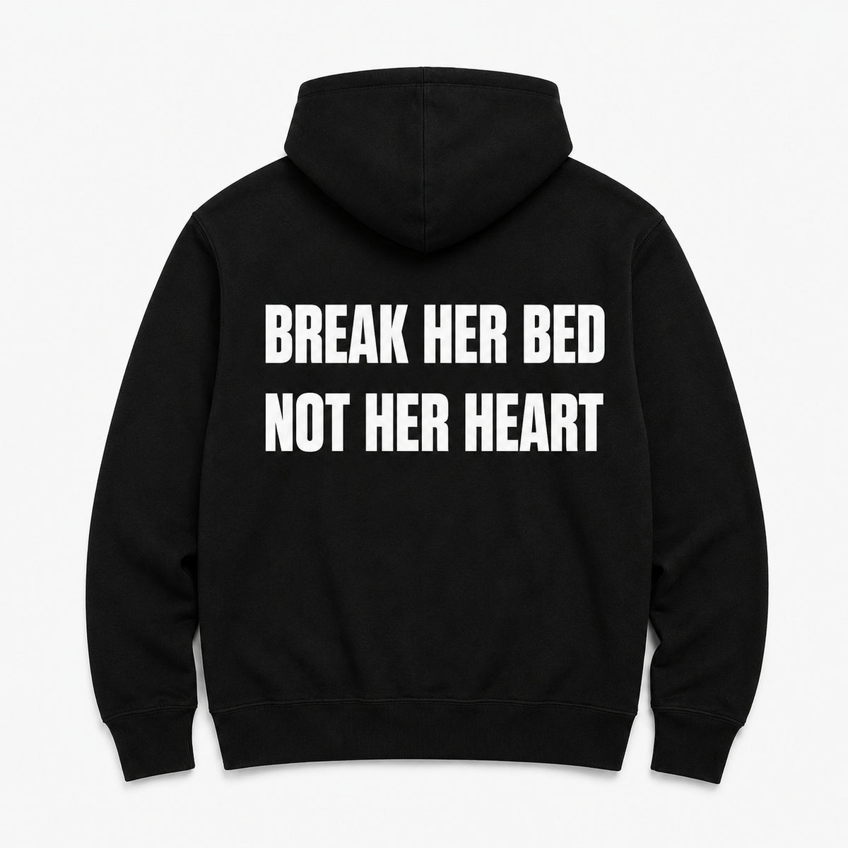 BREAK HER BED - HOODIE — Czarny — tył