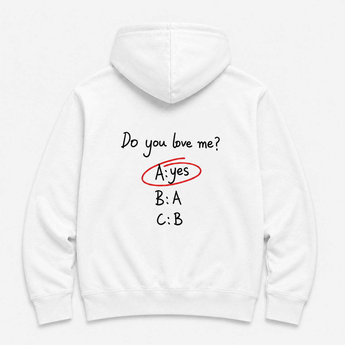 do you love me? - HOODIE — Biały — tył