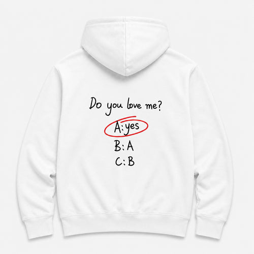 do you love me? - HOODIE — Biały — tył
