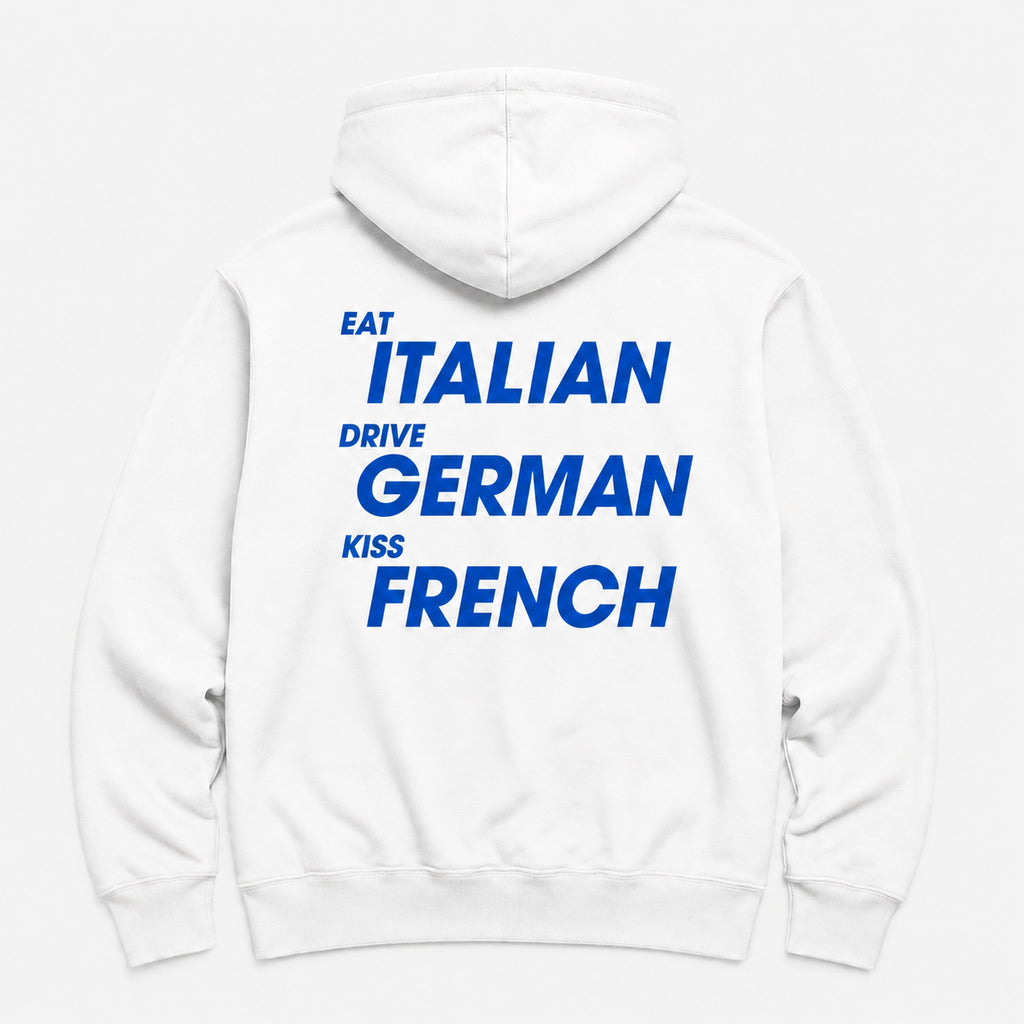 eat italian - HOODIE — Biały — tył