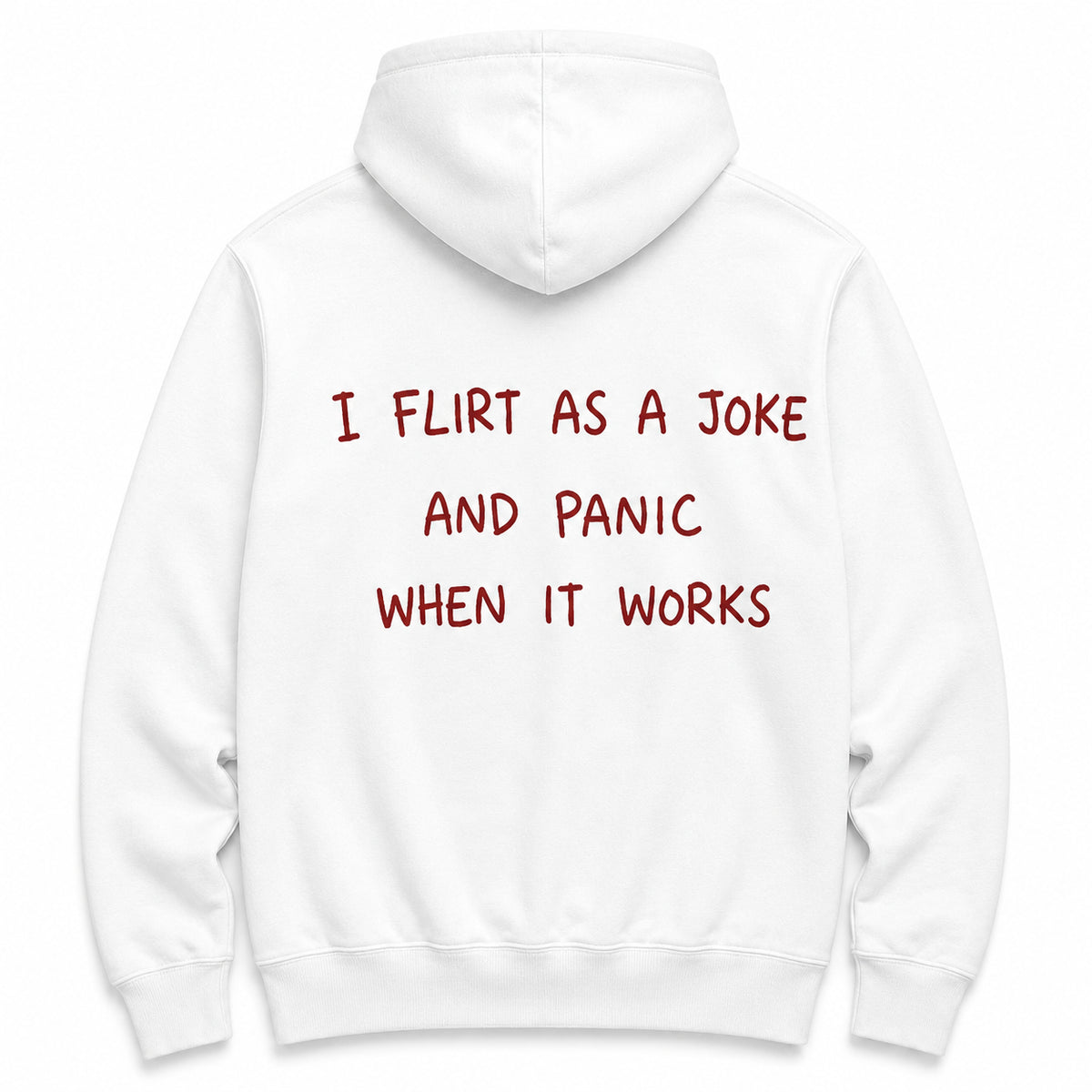I flirt as a joke - HOODIE — Biały — tył