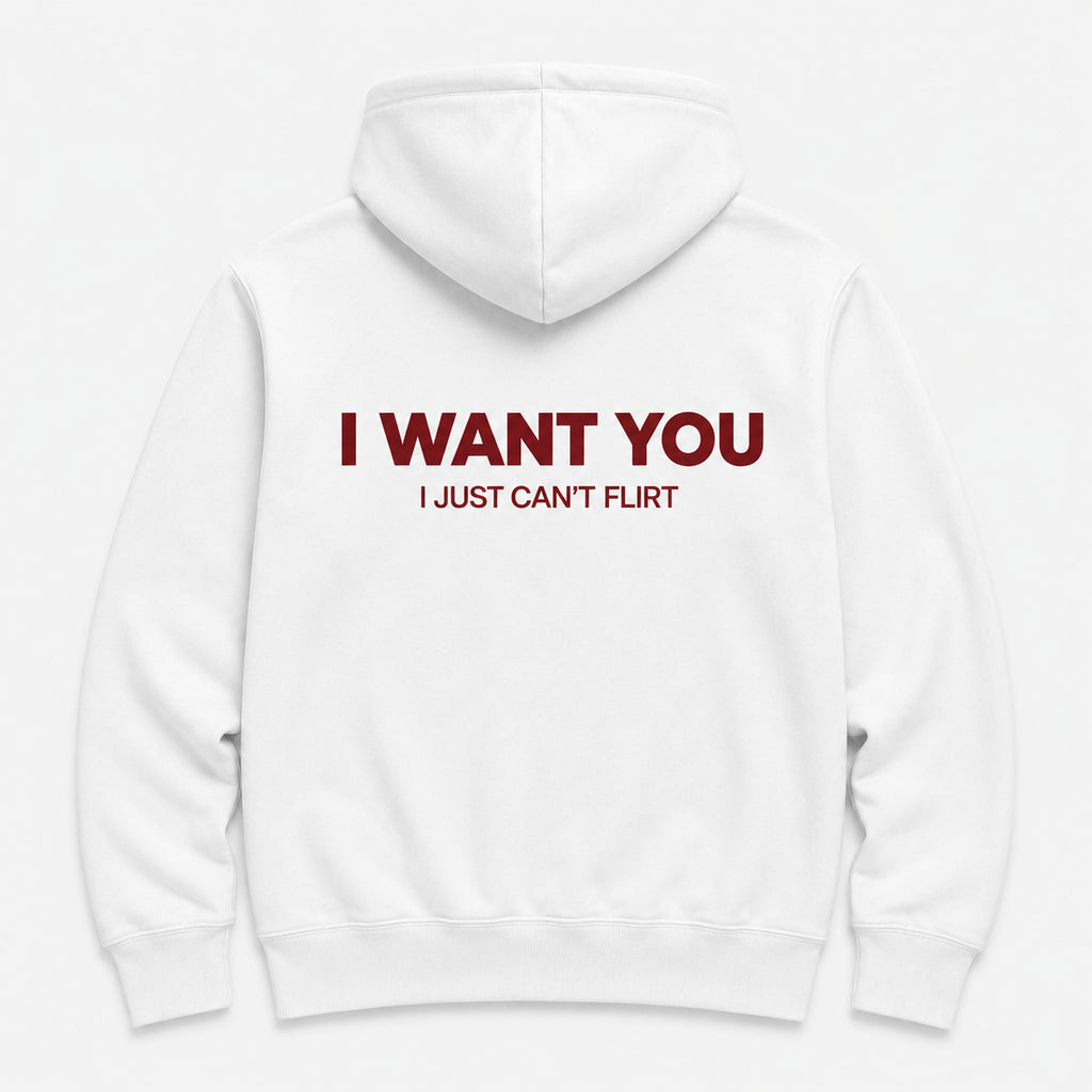 i want you - HOODIE — Biały — tył