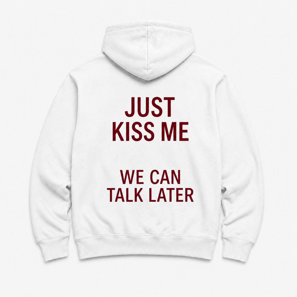 JUST KISS ME - HOODIE — Biały — tył