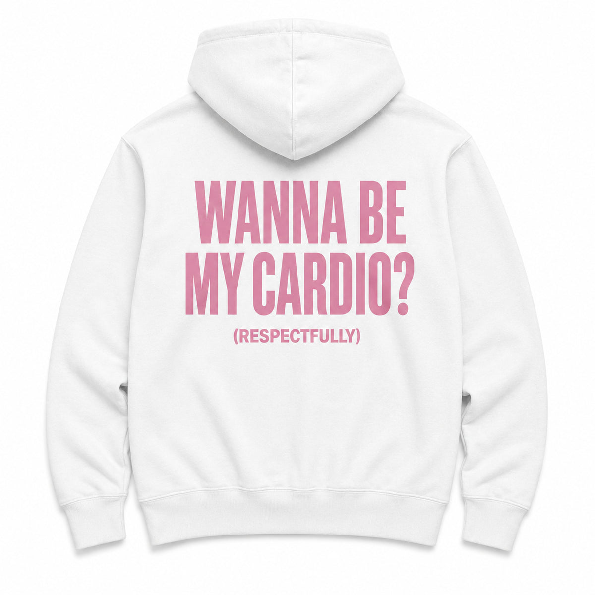 WANNA BE MY CARDIO - HOODIE — Biały — tył